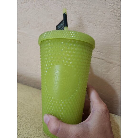 Starbucks 2022 Halloween Studded Glow Tumbler Lemongrass (Green) 16 oz. Grande - Picture 10 of 13